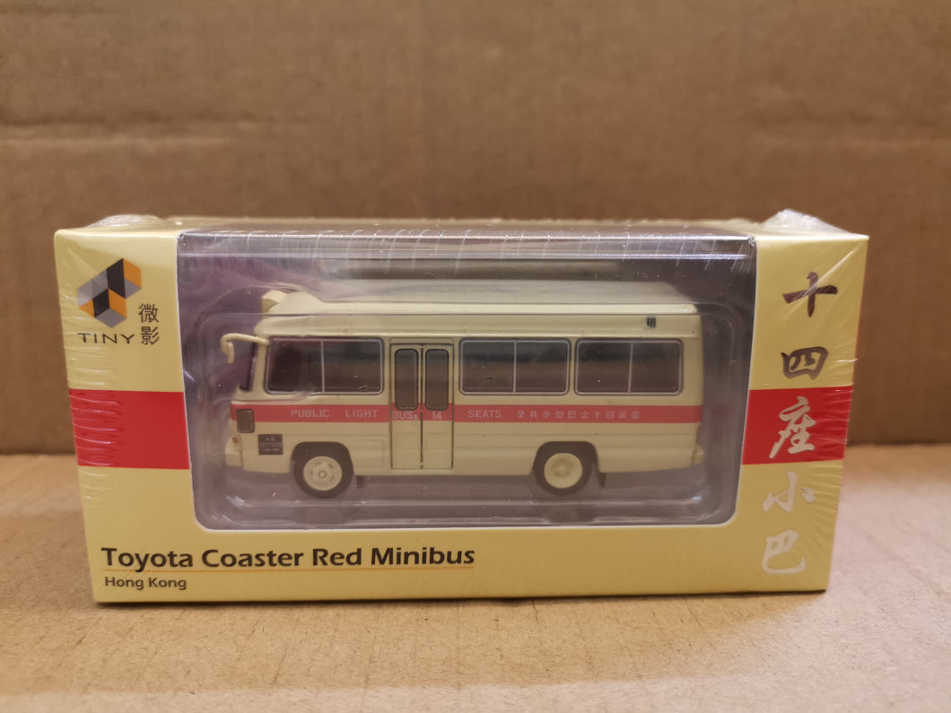 1/76 Tiny Toyota Coaster Red Minibus 14 seat DC3408-Shau Kei Wan